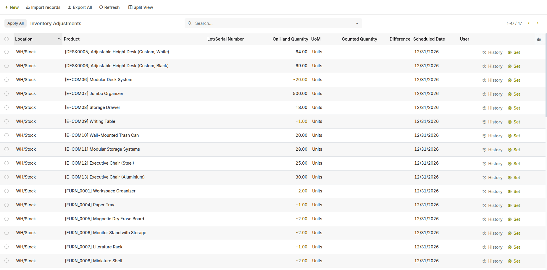 Real-Time Inventory Adjustments
