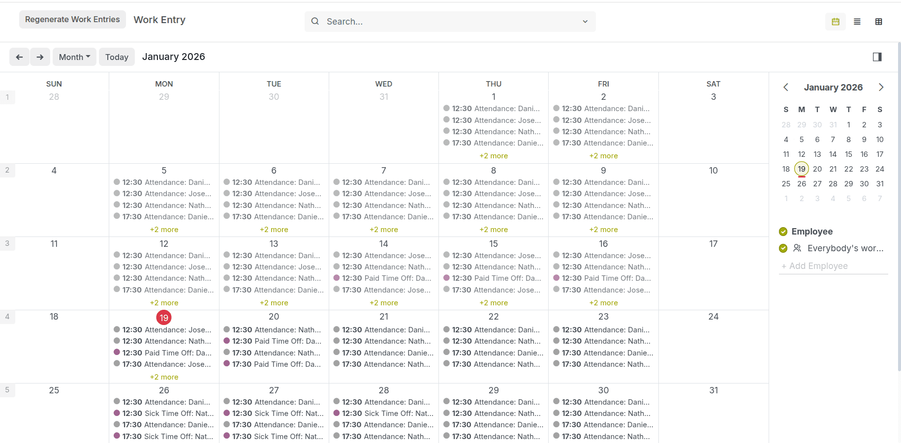 Calendar-Based Work Entry Overview